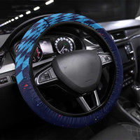 Croatia Football WC2026 Blue Steering Wheel Cover Hrvatska Grunge Checkerboard - Wonder Print Shop