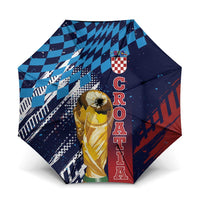 Croatia Football WC2026 Blue Umbrella Hrvatska Grunge Checkerboard - Wonder Print Shop