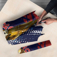 Croatia Football WC2026 Blue Umbrella Hrvatska Grunge Checkerboard - Wonder Print Shop