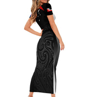 Personalised New Zealand Rugby Short Sleeve Bodycon Dress Aotearoa World Cup 2023 Champions - Wonder Print Shop