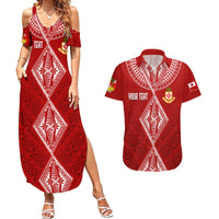 Personalised Kolisi Tonga Atele Couples Matching Summer Maxi Dress and Hawaiian Shirt Tongan Kupesi - Special LT7 - Wonder Print Shop