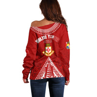 Personalised Kolisi Tonga Atele Off Shoulder Sweater Tongan Kupesi - Special - Wonder Print Shop