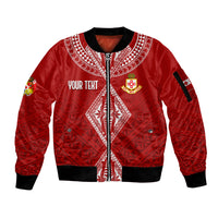 Personalised Kolisi Tonga Atele Sleeve Zip Bomber Jacket Tongan Kupesi - Special - Wonder Print Shop