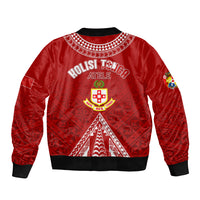 Personalised Kolisi Tonga Atele Sleeve Zip Bomber Jacket Tongan Kupesi - Special - Wonder Print Shop