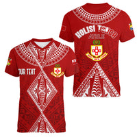 Personalised Kolisi Tonga Atele Women V Neck T Shirt Tongan Kupesi - Special - Wonder Print Shop