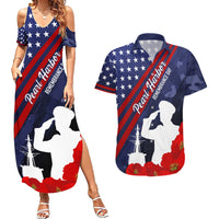 Pearl Harbor Remembrance Day Couples Matching Summer Maxi Dress and Hawaiian Shirt Poppy Mix Style LT7 - Wonder Print Shop