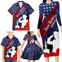 Pearl Harbor Remembrance Day Family Matching Long Sleeve Bodycon Dress and Hawaiian Shirt Poppy Mix Style LT7 - Wonder Print Shop