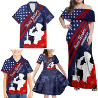 Pearl Harbor Remembrance Day Family Matching Off Shoulder Maxi Dress and Hawaiian Shirt Poppy Mix Style LT7 - Wonder Print Shop