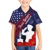 Pearl Harbor Remembrance Day Family Matching Short Sleeve Bodycon Dress and Hawaiian Shirt Poppy Mix Style - Wonder Print Shop
