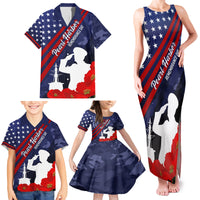 Pearl Harbor Remembrance Day Family Matching Tank Maxi Dress and Hawaiian Shirt Poppy Mix Style - Wonder Print Shop