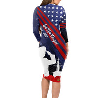 Pearl Harbor Remembrance Day Long Sleeve Bodycon Dress Poppy Mix Style - Wonder Print Shop