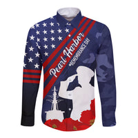 Pearl Harbor Remembrance Day Long Sleeve Button Shirt Poppy Mix Style - Wonder Print Shop