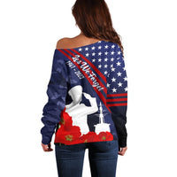 Pearl Harbor Remembrance Day Off Shoulder Sweater Poppy Mix Style - Wonder Print Shop