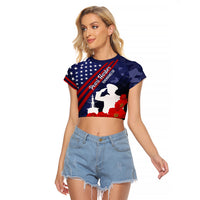 Pearl Harbor Remembrance Day Raglan Cropped T Shirt Poppy Mix Style - Wonder Print Shop