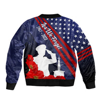Pearl Harbor Remembrance Day Sleeve Zip Bomber Jacket Poppy Mix Style - Wonder Print Shop