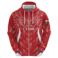 Wales Rugby Personalised Hoodie Heraldic Dragon Basic Red - Wonder Print Shop