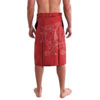 Wales Rugby Personalised Lavalava Heraldic Dragon Basic Red - Wonder Print Shop