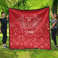 Wales Rugby Personalised Quilt Heraldic Dragon Basic Red - Wonder Print Shop