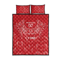 Wales Rugby Personalised Quilt Bed Set Heraldic Dragon Basic Red - Wonder Print Shop