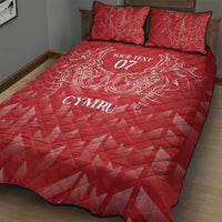 Wales Rugby Personalised Quilt Bed Set Heraldic Dragon Basic Red - Wonder Print Shop