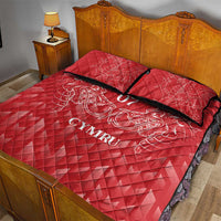 Wales Rugby Personalised Quilt Bed Set Heraldic Dragon Basic Red - Wonder Print Shop