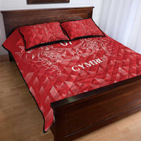 Wales Rugby Personalised Quilt Bed Set Heraldic Dragon Basic Red - Wonder Print Shop