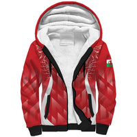 Wales Rugby Personalised Sherpa Hoodie Heraldic Dragon Basic Red - Wonder Print Shop