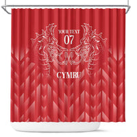 Wales Rugby Personalised Shower Curtain Heraldic Dragon Basic Red - Wonder Print Shop
