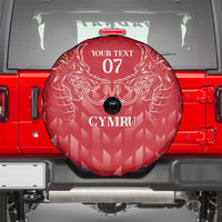 Wales Rugby Personalised Spare Tire Cover Heraldic Dragon Basic Red - Wonder Print Shop