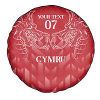 Wales Rugby Personalised Spare Tire Cover Heraldic Dragon Basic Red - Wonder Print Shop