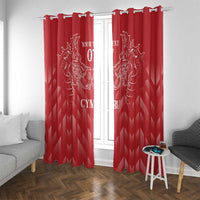 Wales Rugby Personalised Window Curtain Heraldic Dragon Basic Red - Wonder Print Shop