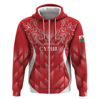 Wales Rugby Personalised Zip Hoodie Heraldic Dragon Basic Red - Wonder Print Shop