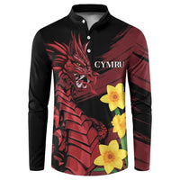 Wales Cymru Am Byth Button Sweatshirt Dragon & Daffodil