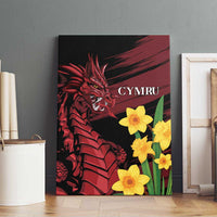 Wales Cymru Am Byth Canvas Wall Art Dragon & Daffodil