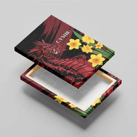 Wales Cymru Am Byth Canvas Wall Art Dragon & Daffodil