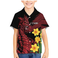 Wales Cymru Am Byth Family Matching Mermaid Dress and Hawaiian Shirt Dragon & Daffodil