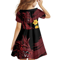 Wales Cymru Am Byth Family Matching Off Shoulder Maxi Dress and Hawaiian Shirt Dragon & Daffodil LT7 - Wonder Print Shop