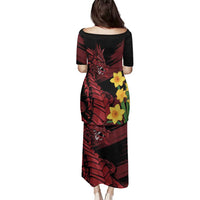 Wales Cymru Am Byth Family Matching Puletasi and Hawaiian Shirt Dragon & Daffodil