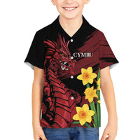 Wales Cymru Am Byth Family Matching Puletasi and Hawaiian Shirt Dragon & Daffodil