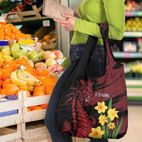 Wales Cymru Am Byth Grocery Bag Dragon & Daffodil