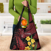 Wales Cymru Am Byth Grocery Bag Dragon & Daffodil