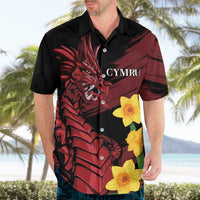 Wales Cymru Am Byth Hawaiian Shirt Dragon & Daffodil - Wonder Print Shop