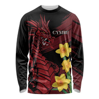 Wales Cymru Am Byth Long Sleeve Shirt Dragon & Daffodil - Wonder Print Shop