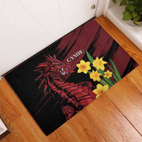 Wales Cymru Am Byth Rubber Doormat Dragon & Daffodil - Wonder Print Shop