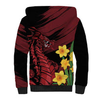 Wales Cymru Am Byth Sherpa Hoodie Dragon & Daffodil - Wonder Print Shop