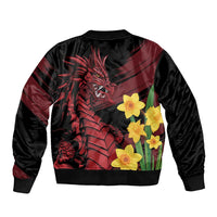 Wales Cymru Am Byth Sleeve Zip Bomber Jacket Dragon & Daffodil - Wonder Print Shop