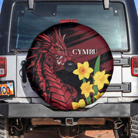 Wales Cymru Am Byth Spare Tire Cover Dragon & Daffodil - Wonder Print Shop
