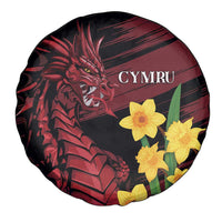 Wales Cymru Am Byth Spare Tire Cover Dragon & Daffodil - Wonder Print Shop