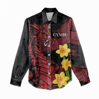 Wales Cymru Am Byth Women Casual Shirt Dragon & Daffodil - Wonder Print Shop