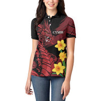 Wales Cymru Am Byth Women Polo Shirt Dragon & Daffodil - Wonder Print Shop